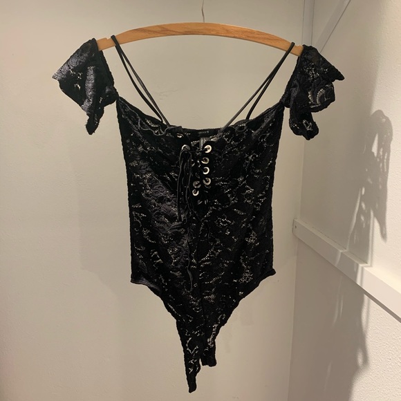 Tops - Black Lace Bodysuit